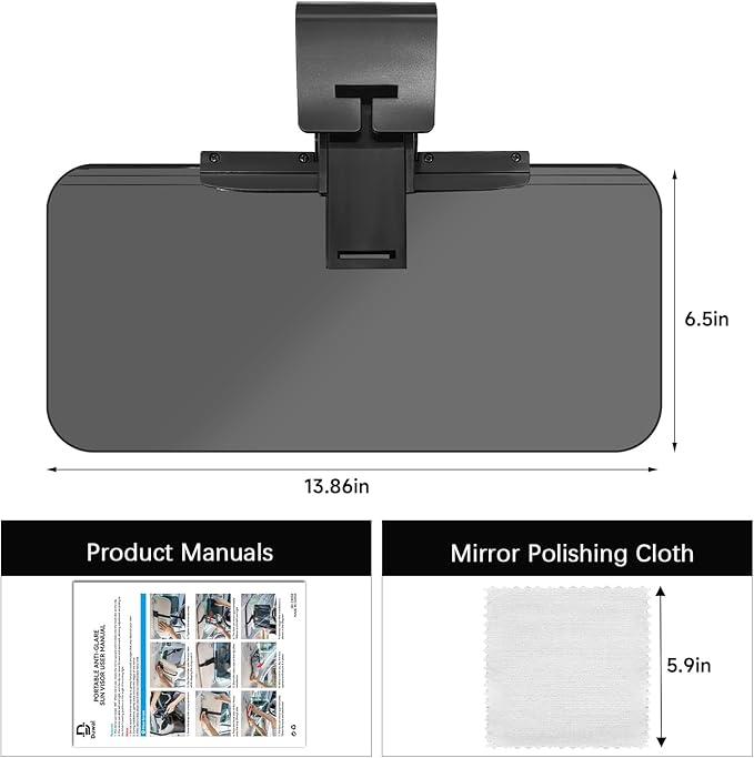 Sun Visor Extender for Cars，Adjustable Car Visor Extender Sun Blocker(UV400) ，Polarized Car Sun Visor，Safe Driving Extension for Glare，Clip on Sun Visors for Cars, Universal (Universal, L)