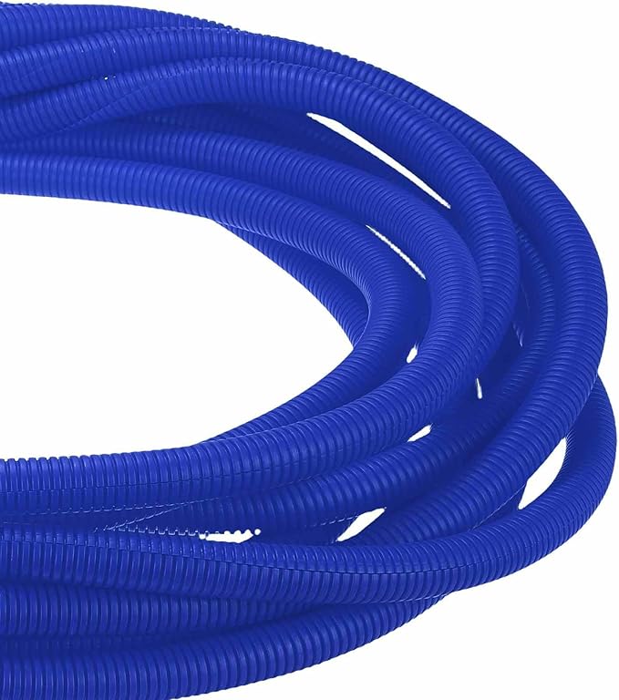 DMiotech 100ft Wire Loom Split Tubing 3/4 Inch(19.1mm) ID, Cord Protectors from Pet Flexible Conduit Cable Management for Office Home Garden, Blue
