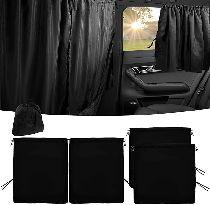 Car Privacy Curtains, Universal Car Window Shades Light Blocking Sunshades, Auto Blackout Curtains Baby Shades Wide Sedan SUV Sunshade Screen Covers for Travel Camping Nap Sleeping (3 pcs)