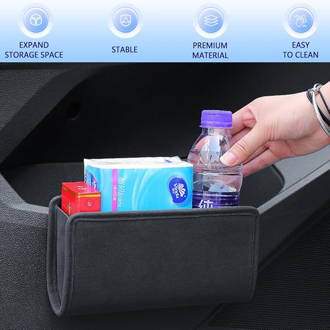 Tumecos 2Pcs Multifunctional Storage Box,Car Trash Can, Auto Door Side Organizer,Large Capacity Storage Bag,Back Seat Storage Pocket, Car Accessories Organizer Box(Style A)