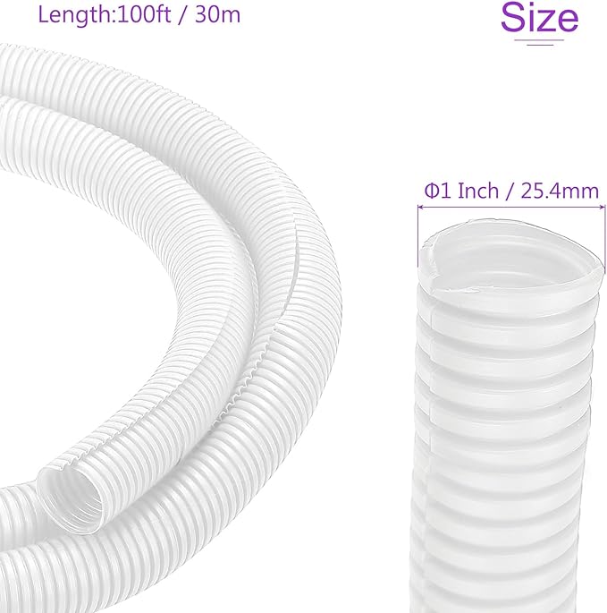DMiotech 10ft Wire Loom Split Tubing 1 1/4 Inch(31.8mm) ID, Cord Protectors from Pet Flexible Conduit Cable Management for Office Home Garden, White
