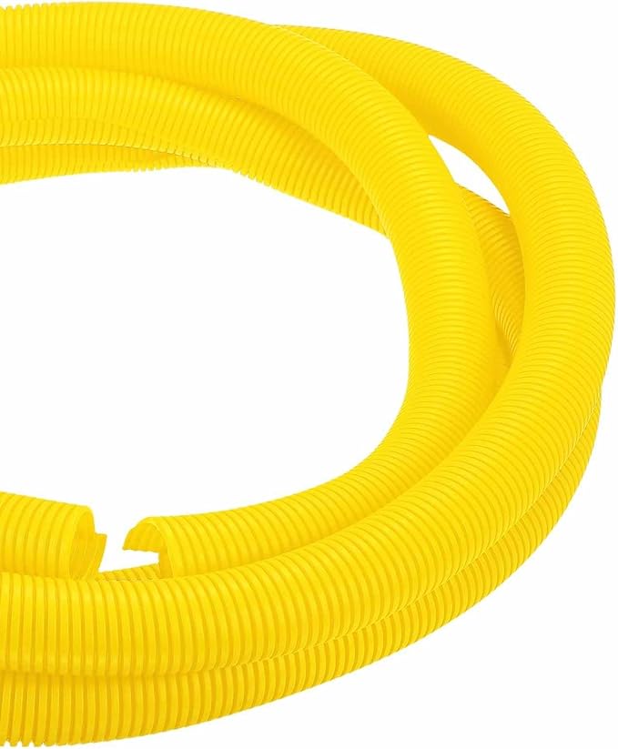 DMiotech 50ft Wire Loom Split Tubing 1 1/2 Inch(38.1mm) ID, Cord Protectors from Pet Flexible Conduit Cable Management for Office Home Garden, Yellow