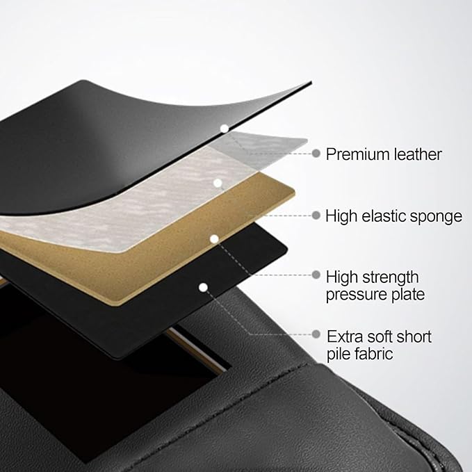 Tefola 2 Packs Car Seat Gap Filler, Leather Car Seat Gap Organizer, Car Storage Box for Holding Phone, Sunglasses, Keys, Car Accessories fit Auto SUV Truck fit for Driver/Passenger Seat (Black)