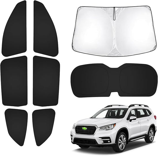 T TGBROS Windshield Sun Shade for Subaru Ascent 2019-2025 2026 Car Window Shades Thicken UV Block and Blackout Privacy Foldable Sunshades 8PCS Accessories Keep Cool Sun Visor Covers
