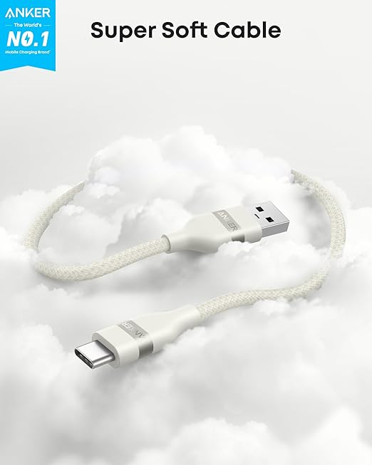 Anker Car Carplay Cable for iPhone 17 16 Pro Max Plus, Upcycled Braided USB A to USB C Car Charger Cord for Samsung Note20 and More(6FT,White) (Pack of 2)