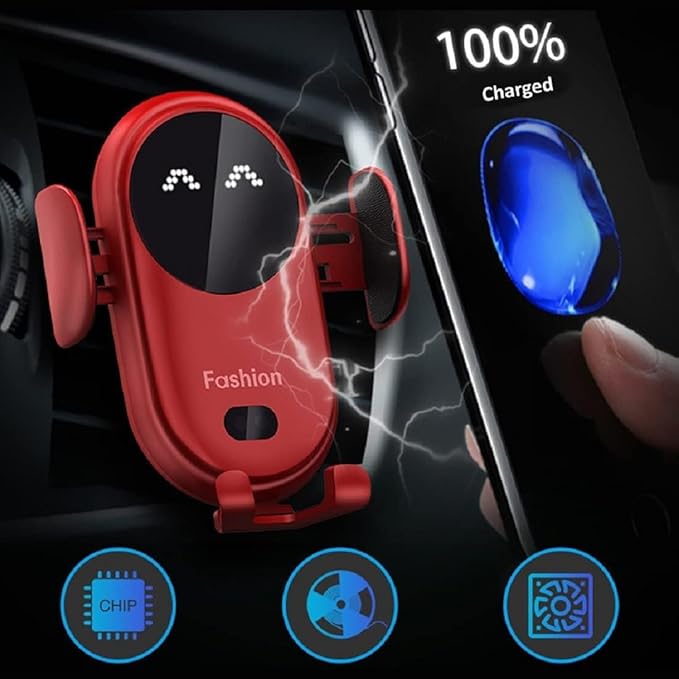 Smartcar Wireless Charger Phone Holder,Fashion Cell Phone Holder for Car,Smart Car Wireless Charger PhoneHolder (Black)