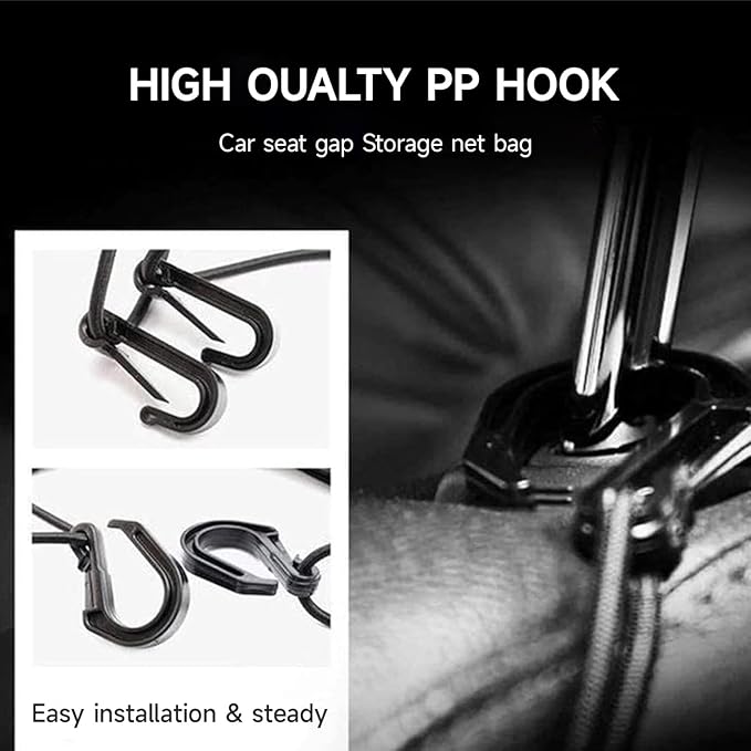Dog Car Barrier Net with Storage Pockets Universal Adjustable 3-Layer Pet Cars Barrier with 4 Hooks for SUVs & Sedans Keep Pets Safe & Car Organized Cars Mesh Organizerm (M)