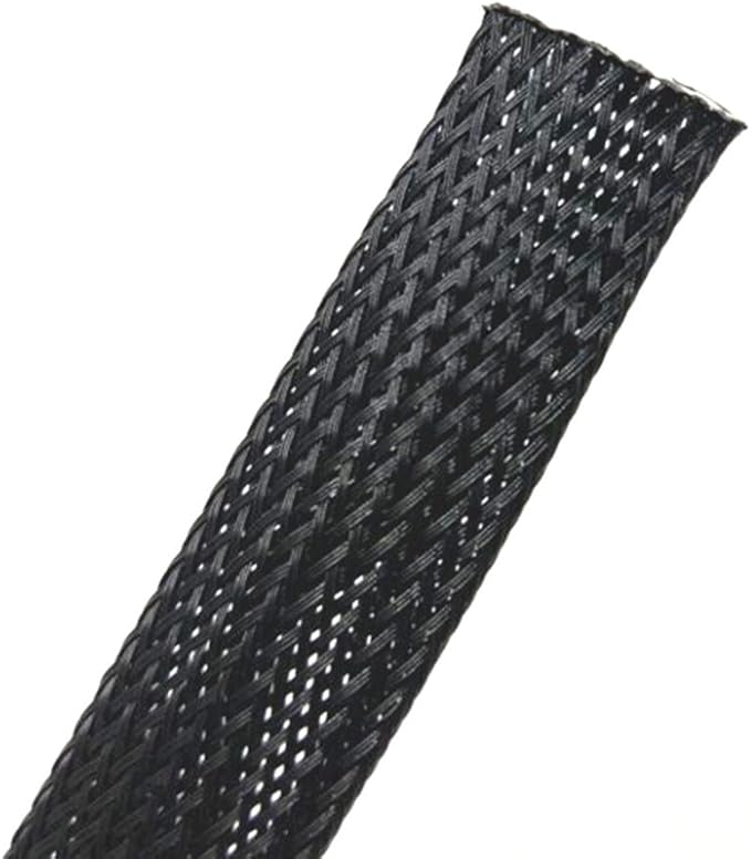 25ft-1.25" PET Expandable Braid Sleeving –Black –Cable Management Sleeve Cord Organizer for wrap & Protect Cables