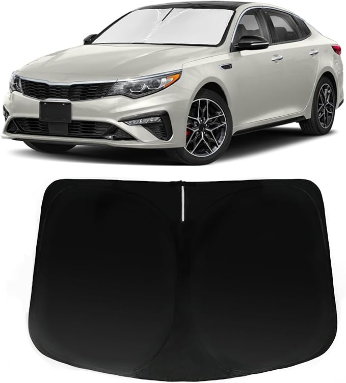Windshield Sun Shade for KIA Optima 2016-2020, Car Front Window Sunshade with 240T Sun Visor Protector Blocks UV Rays Heat Sun Shield Accessories