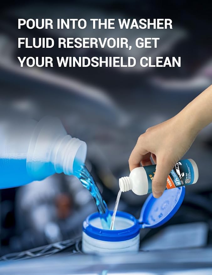 Visbella Oil Film Cleaner Spray, Car Windshield Wiper Fluid Liquid, Clear Vision Auto Windows & Rear-view Mirror, Watermark Spot Remover for Glass Surfaces, Automotive Rain Repellent Tool 3.38FL.OZ.