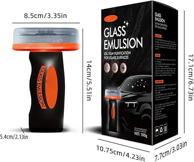 2PCS Glass Emulsion Cleaner, Car Oil Film Cleaner, Handle Oil Film Remover&Windshield Cleaner For Cars Window, Universal Anti-Rain Fog Brush Oil Film Remover for Car Windshields and Windows(100g)
