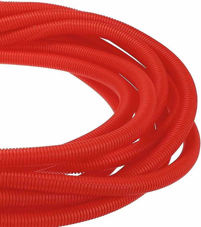 DMiotech 50ft Wire Loom Split Tubing 3/4 Inch(19.1mm) ID, Cord Protectors from Pet Flexible Conduit Cable Management for Office Home Garden, Red