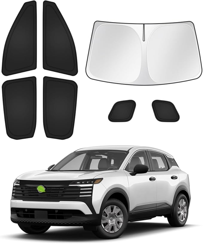 Canvcle Sunshades for 2025 2026 Nissan Kicks Accessories Windshield Sun Shade Side Rear Window Shade Cover Sun Visor Shield Privacy Protection for Camping Keep Vehicle Cool Black 7PCS