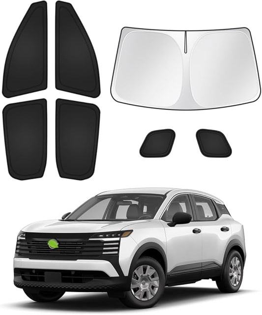Canvcle Sunshades for 2025 2026 Nissan Kicks Accessories Windshield Sun Shade Side Rear Window Shade Cover Sun Visor Shield Privacy Protection for Camping Keep Vehicle Cool Black 7PCS