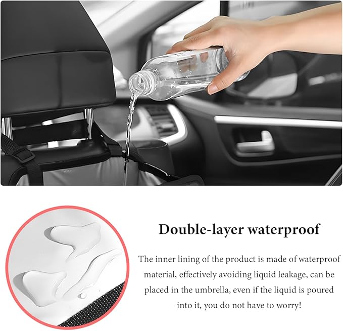 Car Foldable Trash Can, Bling Rhinestone Oxford Garbage Container Hanging Waterproof Organizer, Mini Crystal Dustbin Waste Basket Leakproof Trash Bin for Car Office Kitchen (AB)
