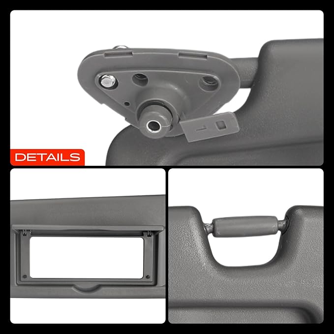 A-Premium Driver & Passenger Sun Visor Compatible with Honda Civic 2006 2007 2008 - Without Vanity Light, with Vanity Mirror, Atlas Gray Color - Replaces 83230-SNA-A01ZA, 83280-SNA-A01ZA