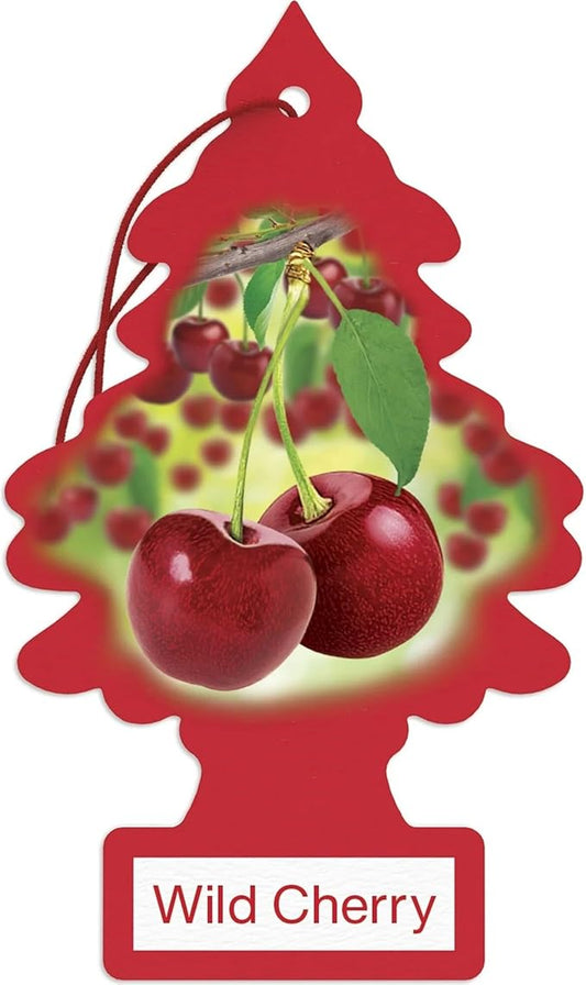 LITTLE TREES Car Air Freshener | Hanging Paper Tree for Home or Car | Wild Cherry | 4 Pack