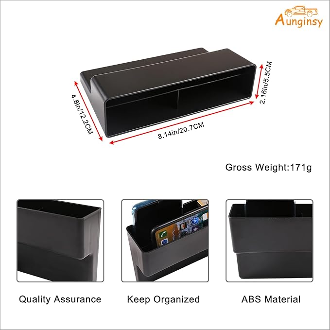 Aunginsy Car Seat Gap Filler Organizer Compatible with Toyota Tundra 2022-2025 2026, Car Front Seat Organizer Truck Side Seat Crevice Gap Filler Storage Box Between Seat & Console Insert Accessories