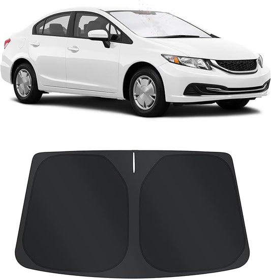 TINGLU Sun Shade for Honda Civic 2012-2015 Accessories Windshield Sun Shade Window Shade UV Rays Protection Sun Visor Cover with Steering Wheel Sunshade Storage Bag
