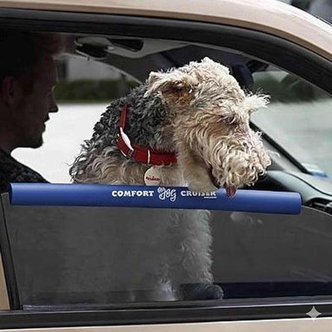 Comfort Cruiser Dog Window Bumper Cushion – 2 Pack, 18” Long, Cut to Fit – Car Window Protector for Dogs Neck & Chin – No Tools Required – Car Dog Products by Dog Bed King
