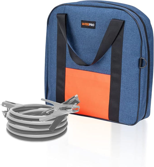 15 Inch Jumper Cable Bag, Heavy Duty Cable Storage Bag, Water Resistant Cable Organizer Bag for Jumper Cable, EV Charging Cables, Cords and Hoses (15 Inch Blue)