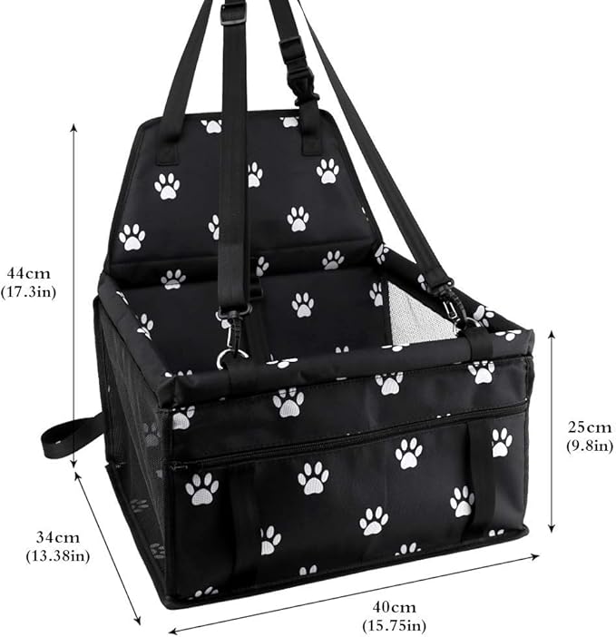 Myuilor Pet Dog Car Booster Seat Carrier,Portable Foldable Carrier with Seat Belt for Dog Cat up to 30lbs …