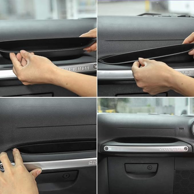 RESTBONE Compatible with Wrangler Accessories 2011-2018 Jeep Wrangler JK JKU Car 2 4 Door Passenger Storage Tray Organizer Grab Handle Accessory Box