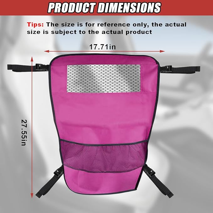 Dog Car Net Barrier Between Seats - Pet Barrier Vehicle Travel Dog Fence with Mesh Window for Safe Driving - Vehicle Divider Car Backseat Barrier Storage Bag for SUVs and Trucks (Purple)