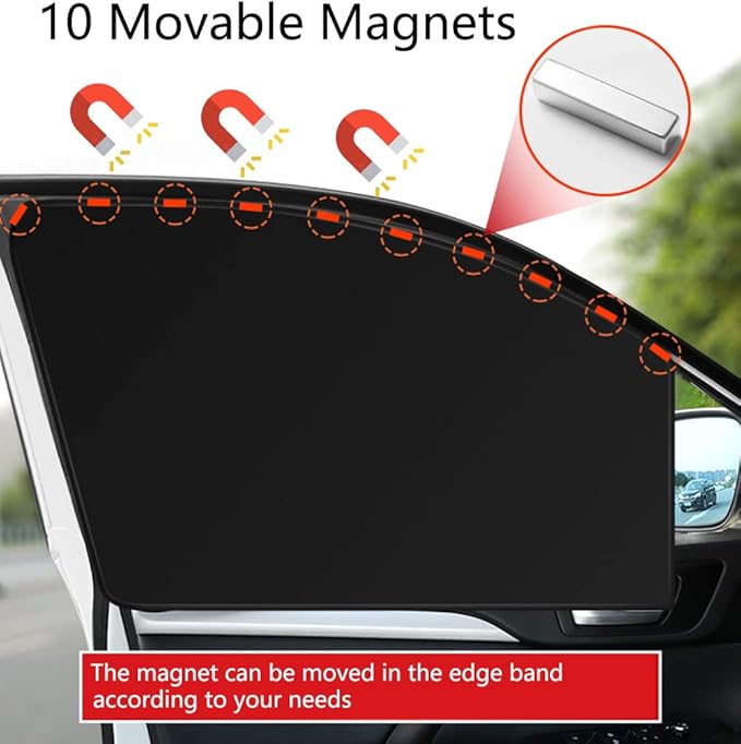 Car Side Window Sun Shades, Window Sunshades Privacy Curtains, 100% Block Light for Breastfeeding, Taking a nap, Changing Clothes, Camping (Front Seat 2pcs)