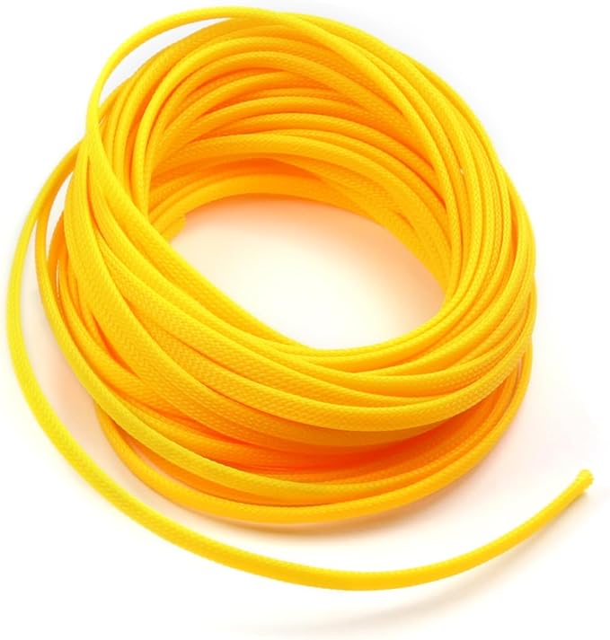 Aicosineg 32.81FT PET Expandable Braid Cable Sleeving Flexible Wire Mesh Sleeve Wire Braided Protective Sleeve 0.25inch Wrap Protector for Power Cord Protection Flame Retardant Cable Manage Green