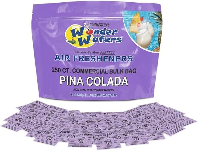 Wonder Wafers 250 Count Unwrapped Automobile Professional Use Air Fresheners Car and Truck Detail (Pina Colada)