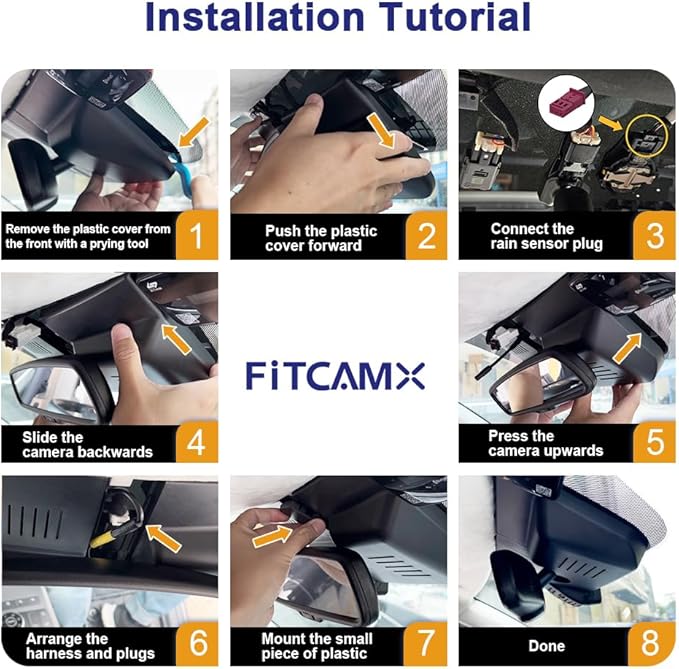 Fitcamx Front 4K+Rear 1080P Dash Cam Adapts for Hyundai Santa Fe 2024-2026 (Part No#P6000), OEM Factory Look, 2 Way HD Video, Built-in WiFi & APP, Loop Recording, G-Sensor, Easy to Set, 128GB Card