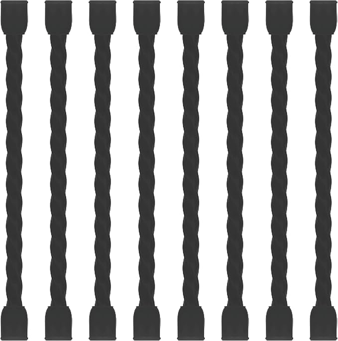 TRIPLE DEER 8Pcs 3-Inch Silicone Cable Ties Colorful Reusable Steel-Core Silicone Twist Gear Tie Straps for Bundling and Organizing, Bendable Holder Strap for Indoor and Out All Purpose, Black