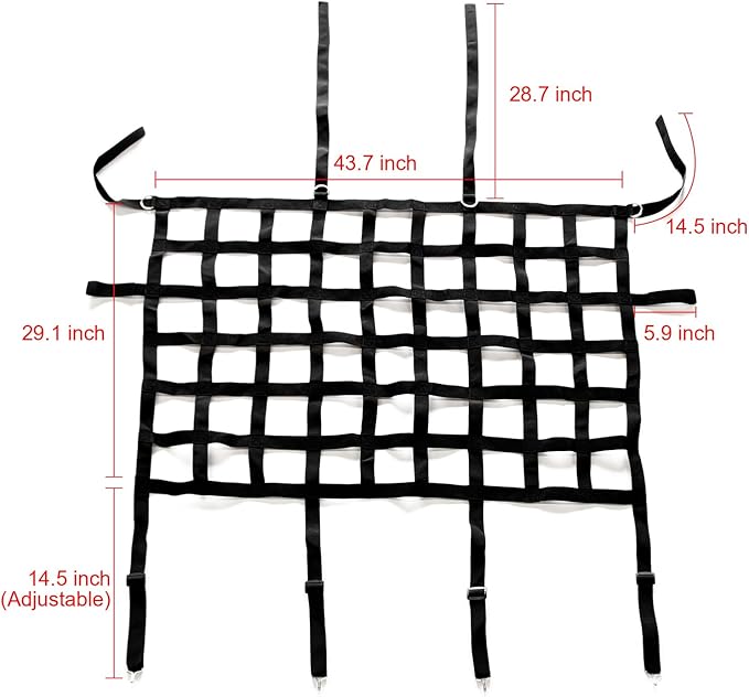 Dog Car Barrier Rear Seat Divider Net for Jeep, Mesh Cargo Pet Net for 2007-2020 Jeep Wrangler JK JKU JL JLU