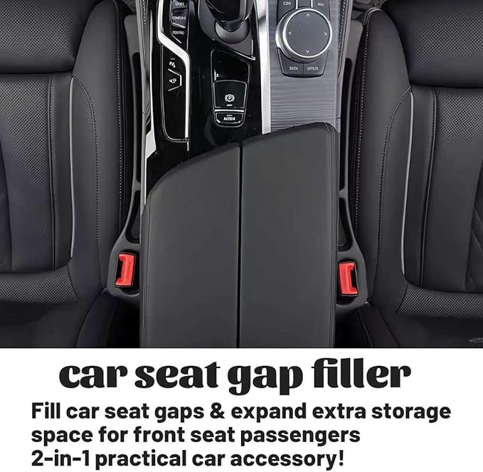 Car Seat Gap Filler Organizer 2PCS, Universal No-Drop Seat Guard with Storage Slot, Easy Install Gap Stopper for Car SUV Truck, Stops Phone/Keys Falling