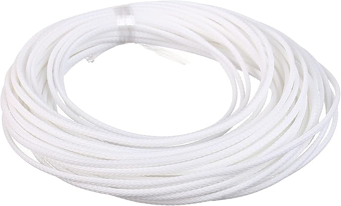 Aicosineg 32.81FT PET Braid Cable Sleeving Flexible Wire Mesh Sleeve Wire Braided Protective Sleeve 0.13in Wrap Protector for Power Cord Protection Flame Retardant Cable Manage White