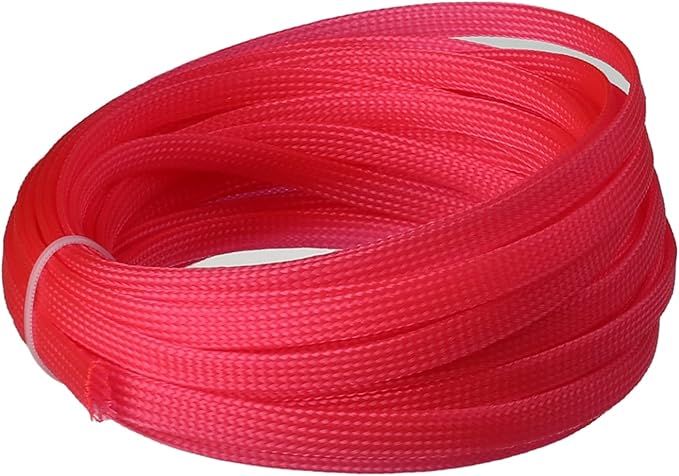 Aicosineg Cable Sleeve Braided Sleeving PET Wire Loom Tubing Cable 32.81ft-1/3inches Wrap Protector for HiFi Audio and Video Headphone Cable Protect Wires from Chewing of Pets Pink