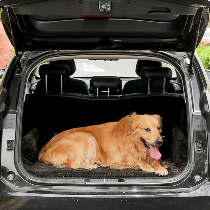 Awjcsv Dog Car Seat Cover for Back Seat, Dog Bed for Car, Fit for Backseat Extenders, Car Seat Protector, Nonslip Soft Durable for Cars Trucks and SUVs (Black, 24.8" x 54")