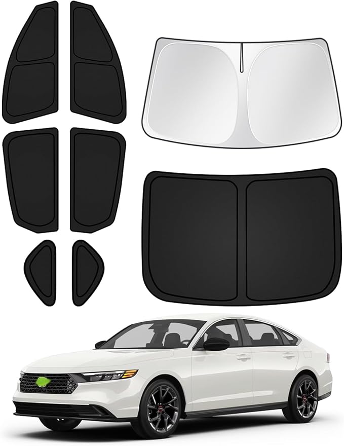 Canvcle Sunshades for Honda Accord 2023-2025 2026 Accessories Windshield Sun Shade Side Rear Window Shade Cover Sun Visor Shield Privacy Protection Keep Vehicle Cool Black 8PCS