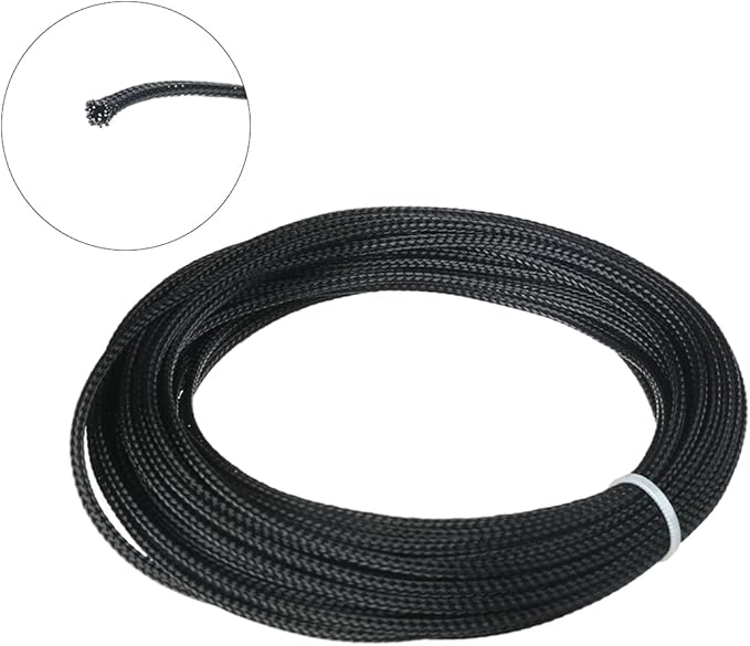 Aicosineg Cable Sleeve Braided Sleeving PET Wire Loom Tubing Cable 32.81ft-1/8inches Wrap Protector for HiFi Audio and Video Headphone Cable Protect Wires from Chewing of Pets Black