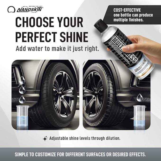 Nanoskin MULTI DRESS All Purpose Dressing 1 Gallon - Interior & Exterior Dressing for Car Detailing Works on Tire, Vinyl, Rubber, Plastic & Trim Safe for Cars, Trucks, Motorcycles, RVs & More