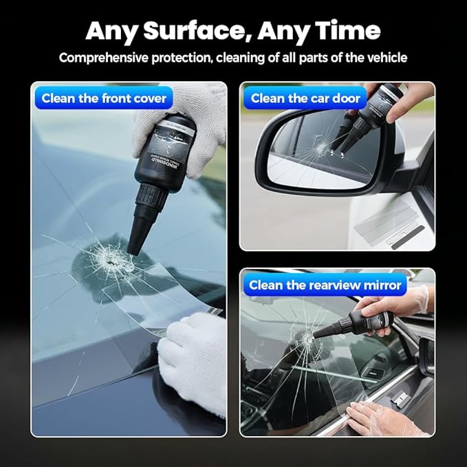 Windshield Crack Repair Kit, Windshield Repair Kit, Windshield Repair Liquid for Cracks, Car Window Repair Kit for Glasses, Mirrors (3Pcs)