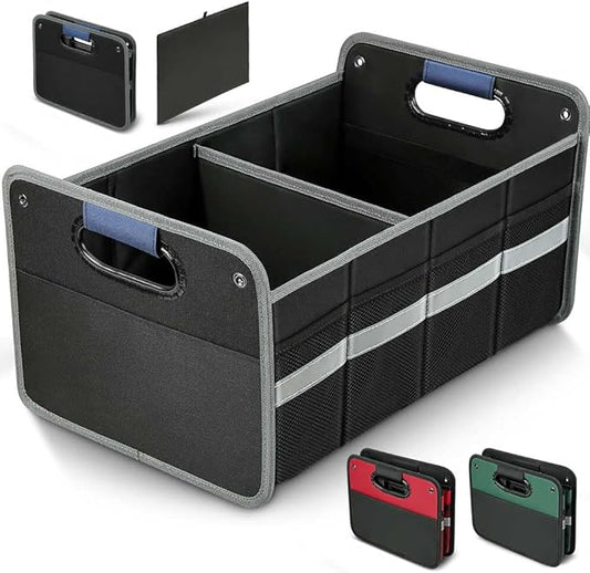 Car Trunk Organizer for SUV, Car Storage Organizer Reinforced Handles, Collapsible Multi-Compartment Foldable and Waterproof Car Organizer for Car Suv, Sedan, Truck, Minivan