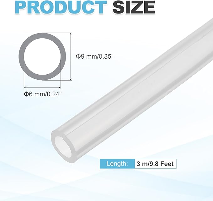 MECCANIXITY 3 m Split Silicone Cable Sleeve Tubing, ID 6mm Clear Split Silicone Tube Cord Organizer Wire Shielding Sheathing Wrap for USB Charge Power Cord Audio Video Cable