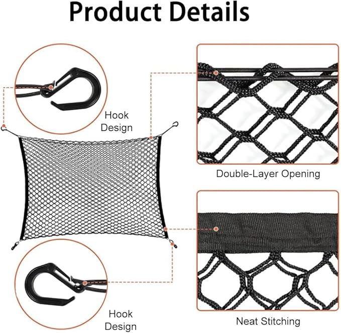 Dog Car Barrier for Toyota Tundra 2022 2023-pr, Mesh Pet Divider for Back Seat, Dog Guard for SUV Boot, Secure Pet Safety Net