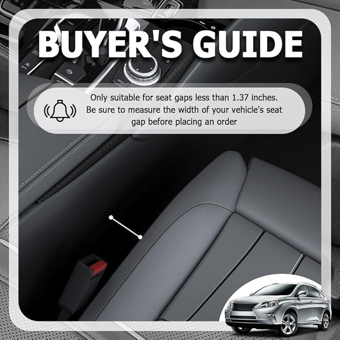 2PCS Car Seat Gap Filler Organizer,2026 Upgraded Car Seat Gap Plug with Storage Slot & Seats Belt Holes as Phone Holder,Universal No Drop Seats Guard for Cars Interior Accessories