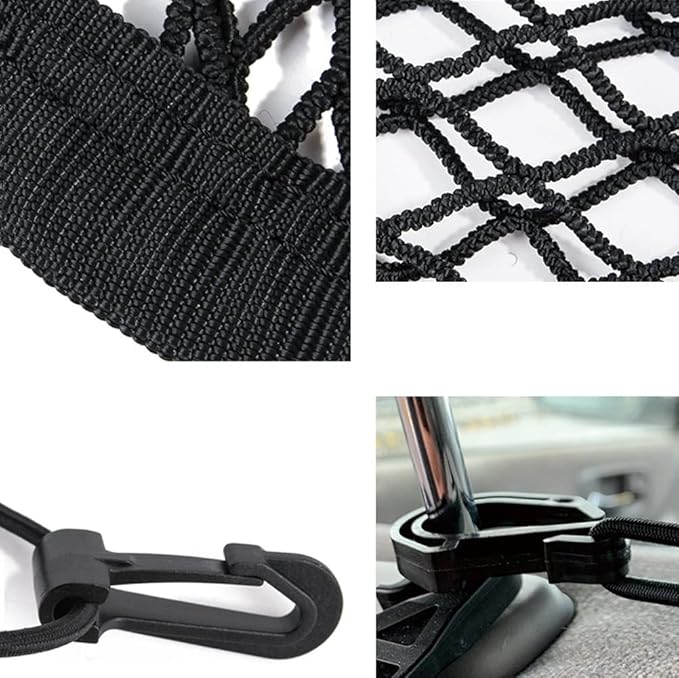 Dog Car Net Barrier Pet Barrier with Auto Safety Mesh Organizer Stretchable Seat Back Net Bag Safety Car Divider for Kids and Pets,2-Layer