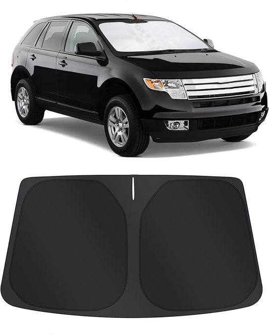 TINGLU Sun Shade for Ford Edge 2007-2014 Accessories Windshield Sun Shade Window Shade UV Rays Protection Sun Visor Cover with Steering Wheel Sunshade Storage Bag