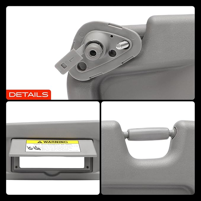 A-Premium Driver Left Side Sun Visor Compatible with Honda Civic 2006 2007 2008 - with Vanity Mirror, Dark Gray Color - Replaces 83280-SNA-A01ZA, 83280SNAA01ZA