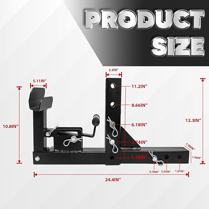 Adjustable Trash Can Transporter Hitch with Adaper Garbage Can Hauler Towing Hitch Carrier with 2'' Hitch Receiver Fits Most Models of Trailers,Trucks,Cars,Golf Carts,ATVs